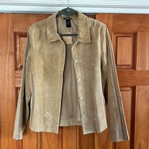 Tan Moda International Suede Jacket Size L